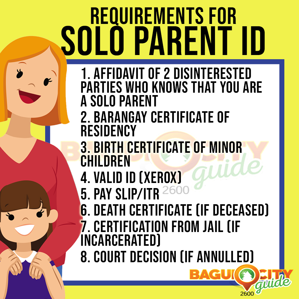 Requirements for solo parent id