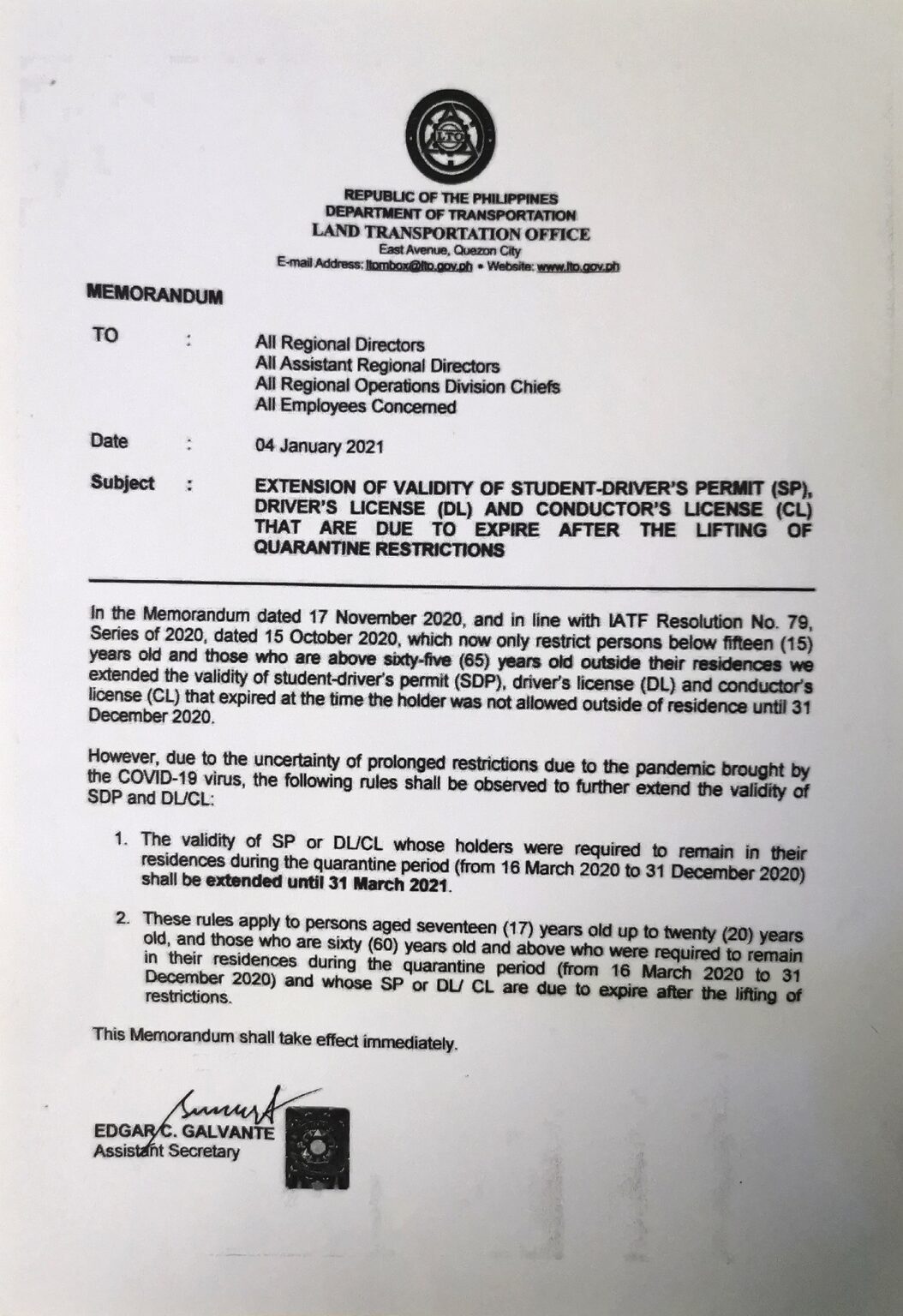 LTO Extends Validity of StudentDriver's Permit, Driver's License and